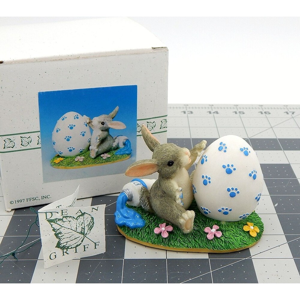 Charming Tails Paint By Paws Rabbit Figure 88-701 Fitz & Floyd Vtg 1998